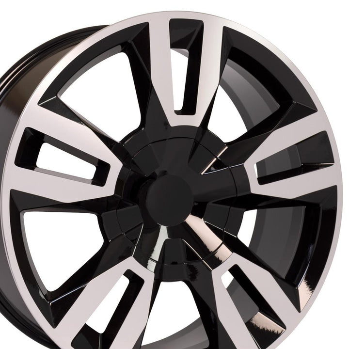 OE Wheels 22 - Inch Replica CV40 Alloy Wheel for Chevrolet Tahoe - Black Machined Finish