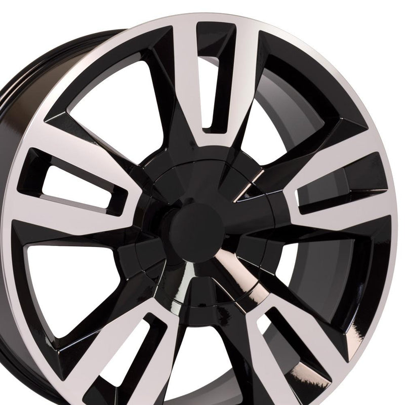 OE Wheels 22-Inch Replica CV40 Alloy Wheel for Chevrolet Tahoe - Black Machined Finish