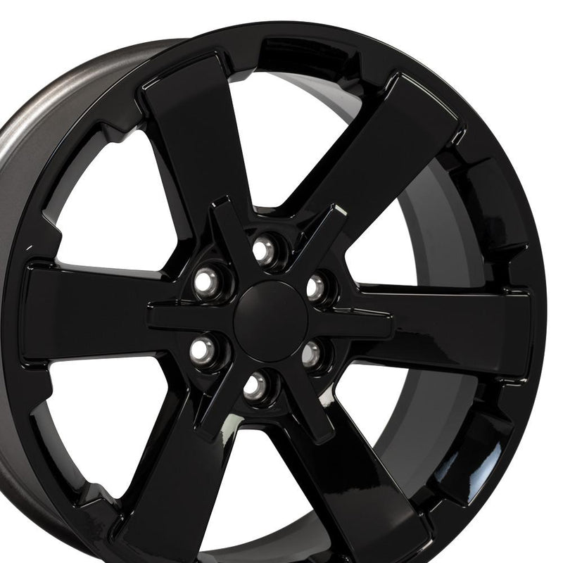 OE Wheels 22-Inch Replica CV41B Gloss Black Fit for Chevy Silverado Rally