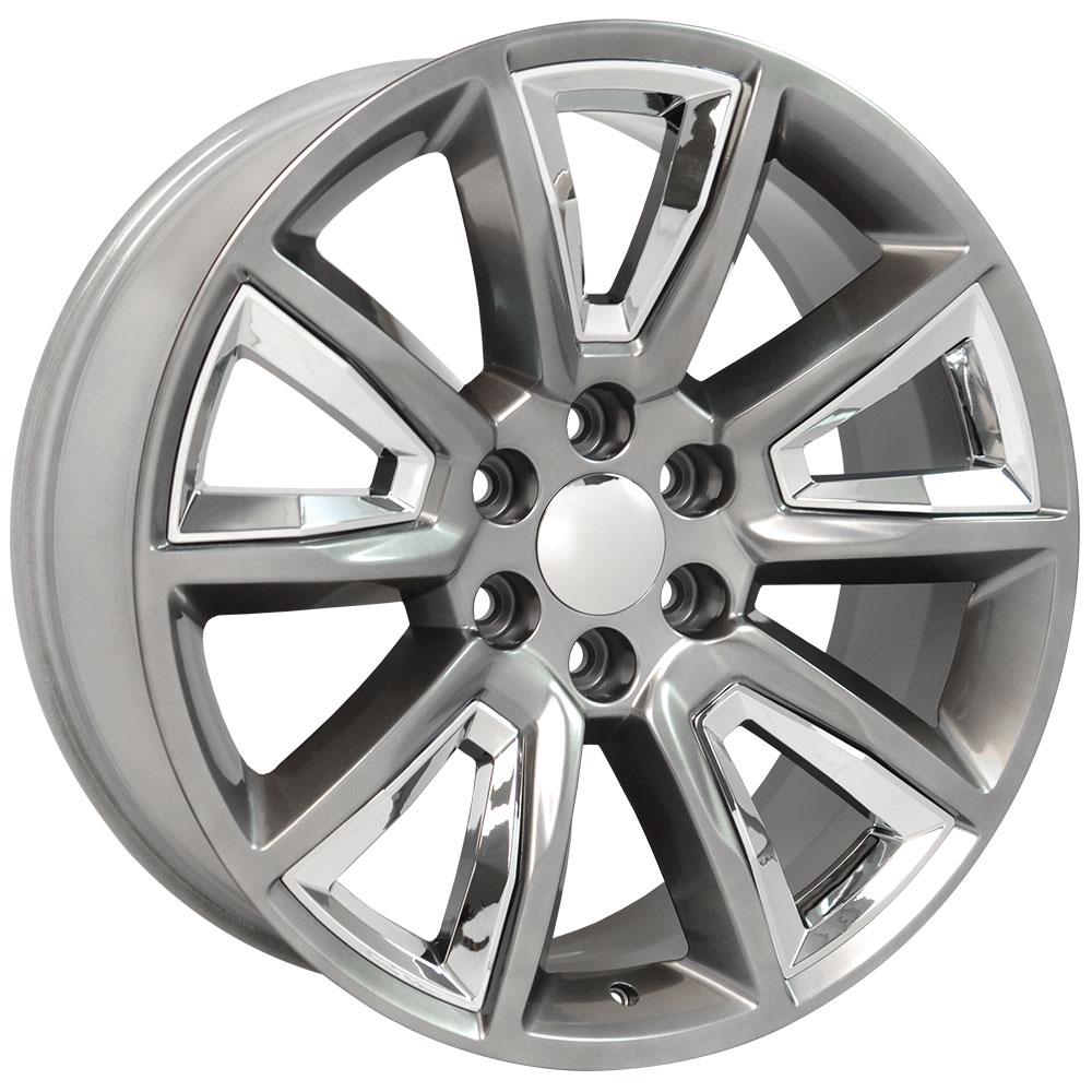 OE Wheels 22 - Inch Replica CV73B Chevrolet Tahoe Hyper Black with Chrome Insert