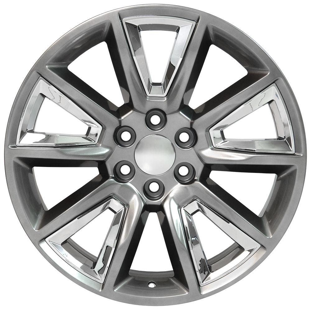 OE Wheels 22 - Inch Replica CV73B Chevrolet Tahoe Hyper Black with Chrome Insert