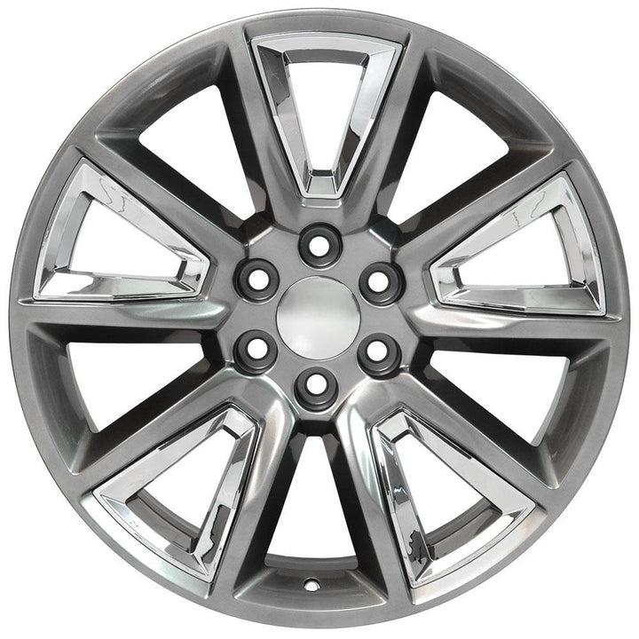 OE Wheels 22 - Inch Replica CV73B Chevrolet Tahoe Hyper Black with Chrome Insert