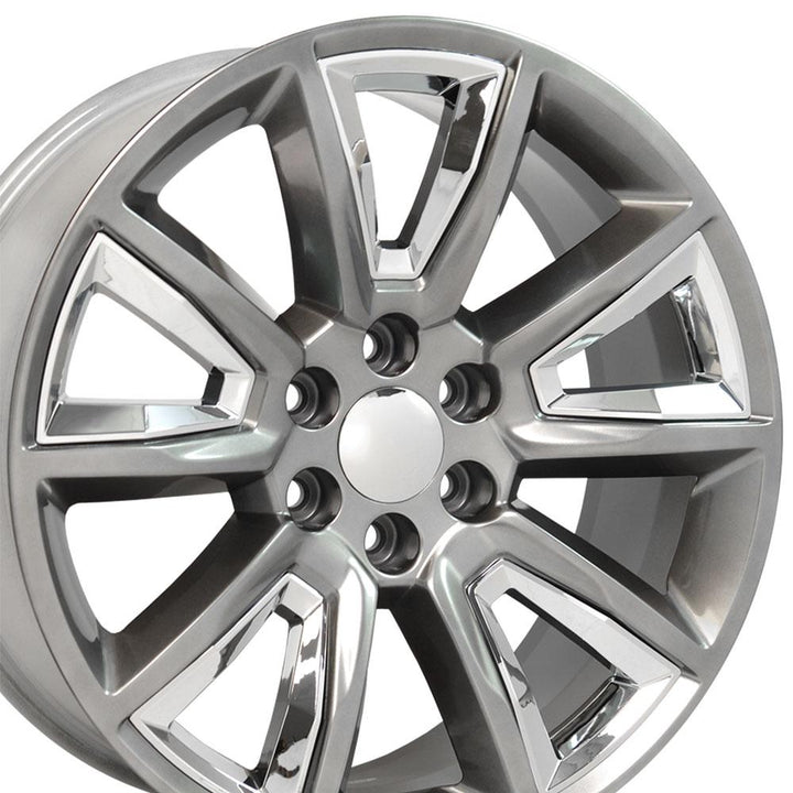 OE Wheels 22 - Inch Replica CV73B Chevrolet Tahoe Hyper Black with Chrome Insert