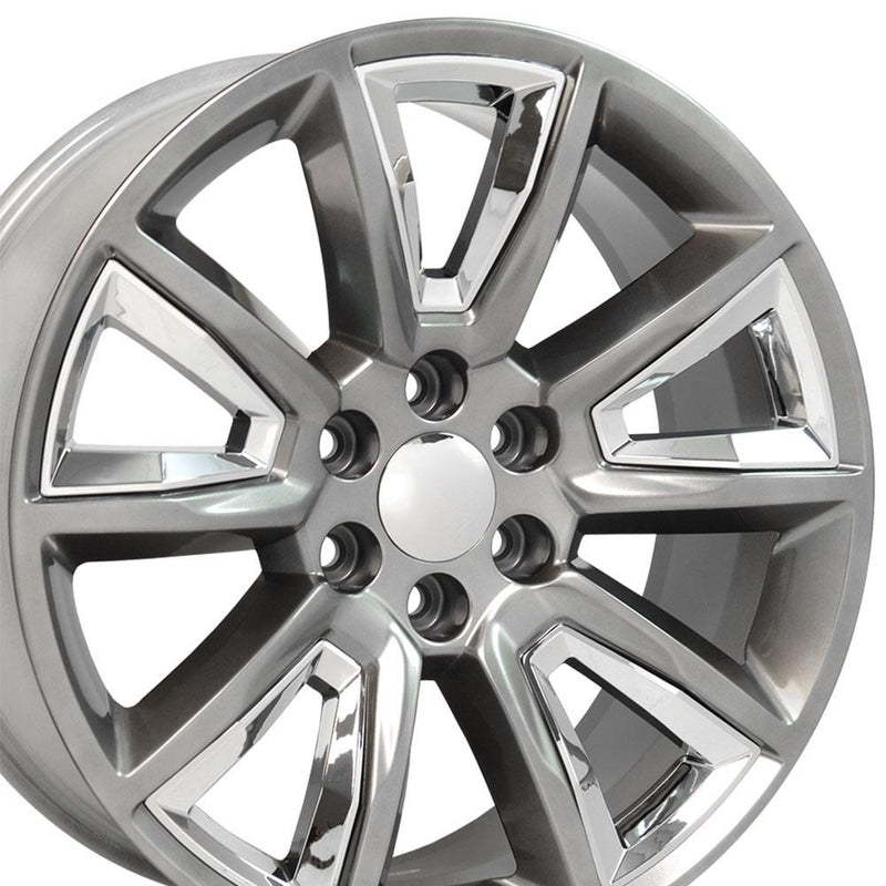 OE Wheels 22-Inch Replica CV73B Chevrolet Tahoe Hyper Black with Chrome Insert