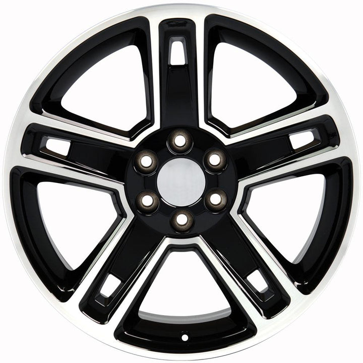 OE Wheels 22 - Inch Replica CV74B Chevrolet Silverado Black Machined Wheel