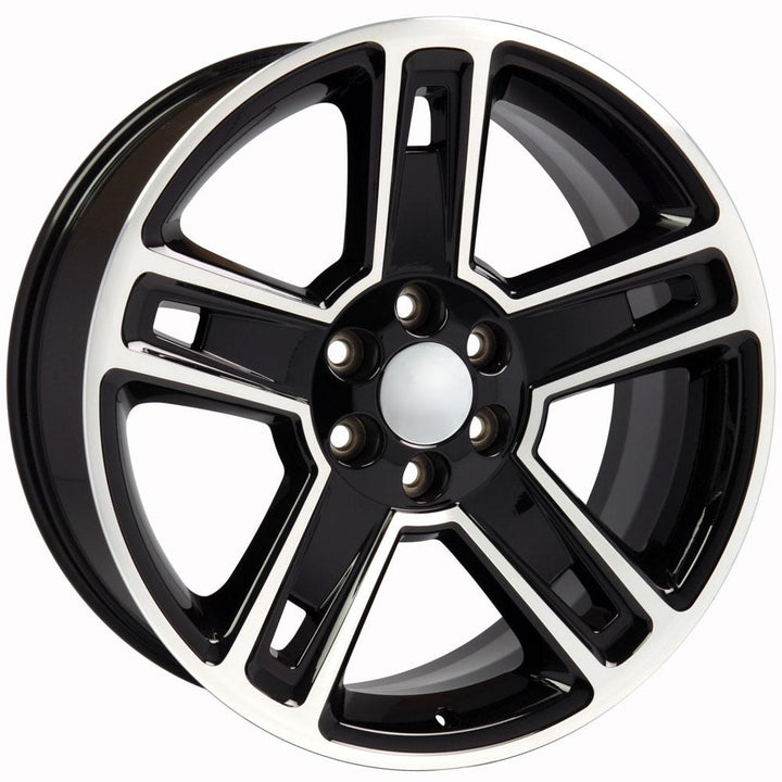 OE Wheels 22 - Inch Replica CV74B Chevrolet Silverado Black Machined Wheel