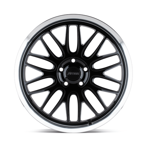Petrol PE P4C 20x8.5 Inch Gloss Black Machined Cut Lip Wheel with 5x114.3 Bolt Pattern and 40mm Offset