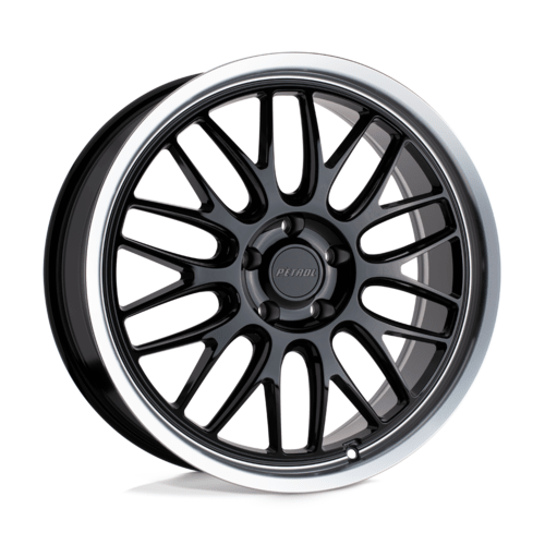 Petrol PE P4C 20x8.5 Inch Gloss Black Machined Cut Lip Wheel with 5x114.3 Bolt Pattern and 40mm Offset